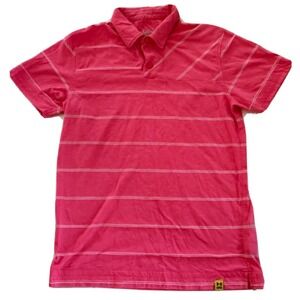 Under Armour Polo Men's Medium Pink Red Heat Gear‎ Regular Stretch Polo Shirt